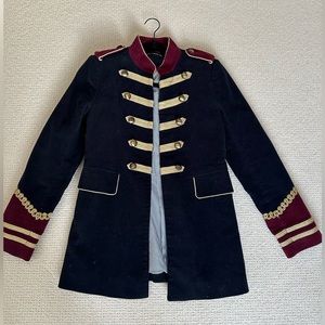Zara navy military style coat
